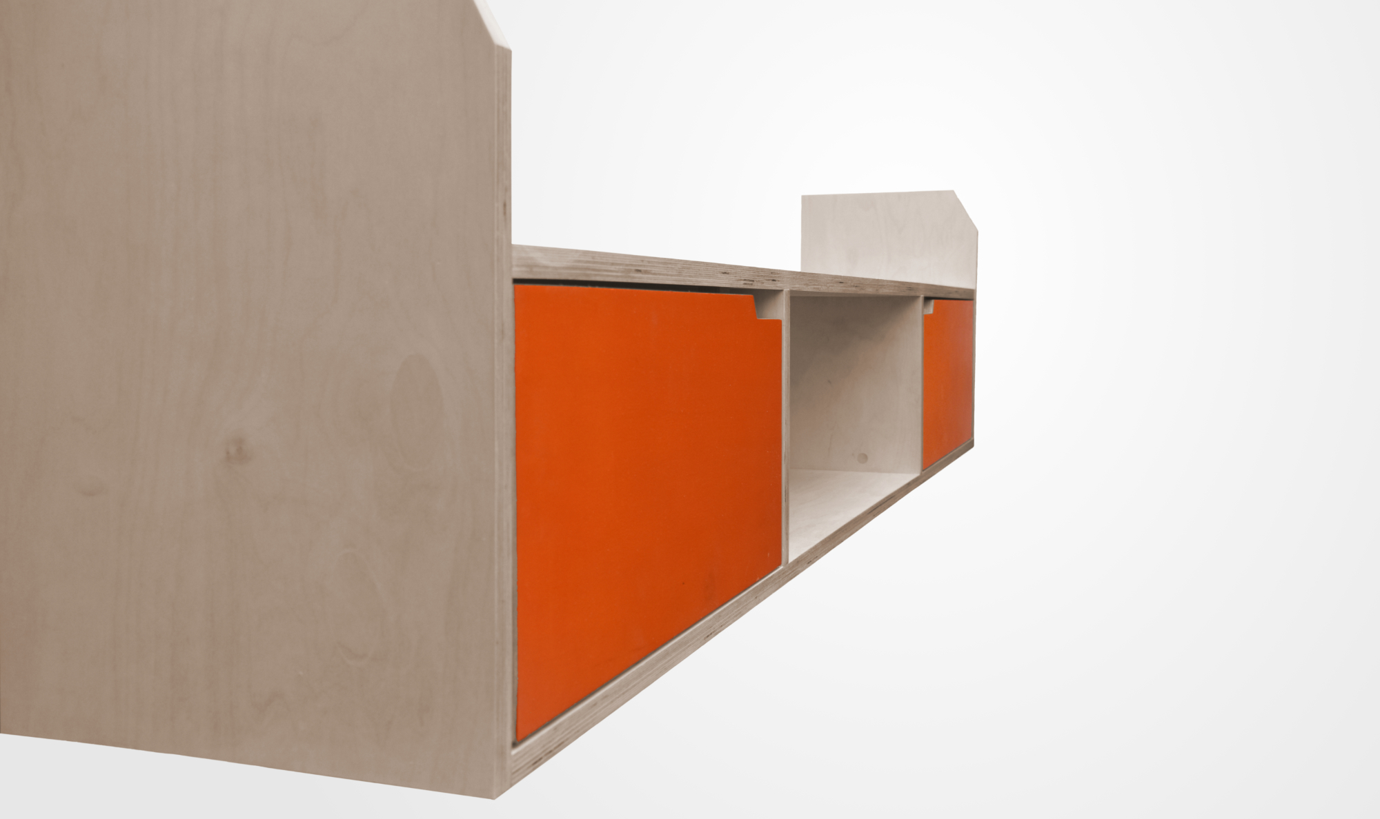 Mmh Furniture 'Horizontal' cabinet birch plywood left side view