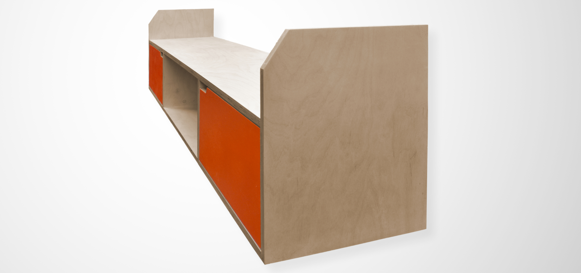 Mmh Furniture 'Horizontal' cabinet birch plywood right hand side view