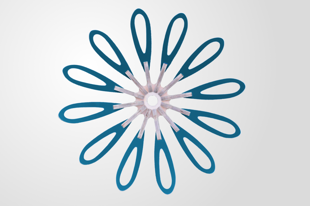 Underneath view of Blue Petal lightshade